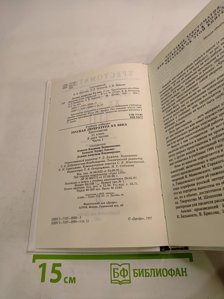 Русская литература XX века. Хрестоматия. 11 класс, Часть 1