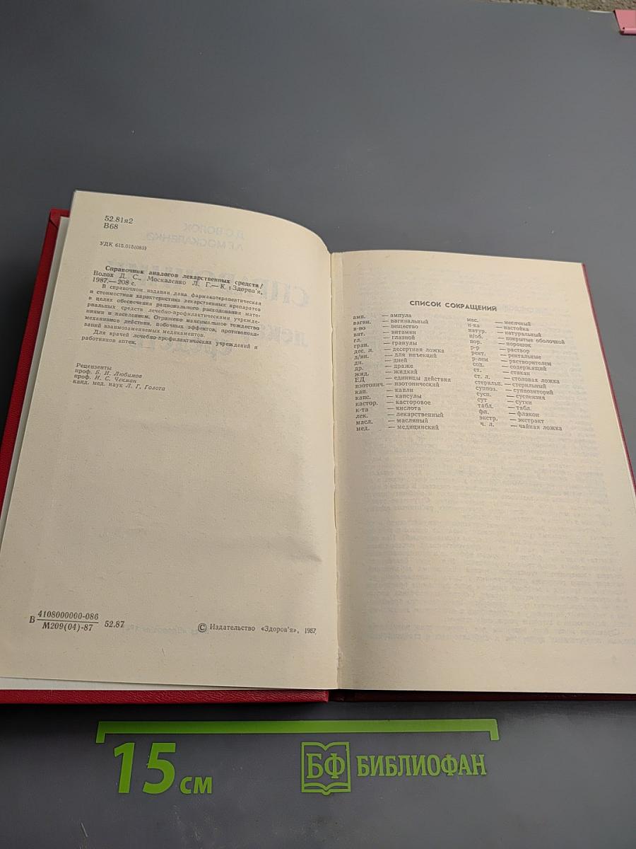 Справочник аналогов лекарственных средств