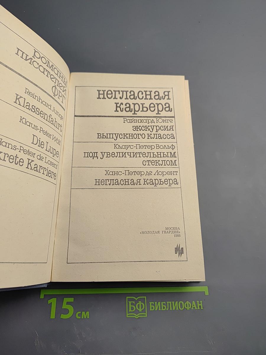 Негласная карьера