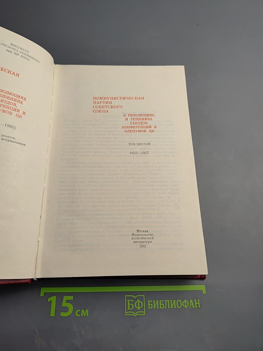 КПСС в резолюциях и решениях съездов, конференций и пленумов ЦК. Том Шестой