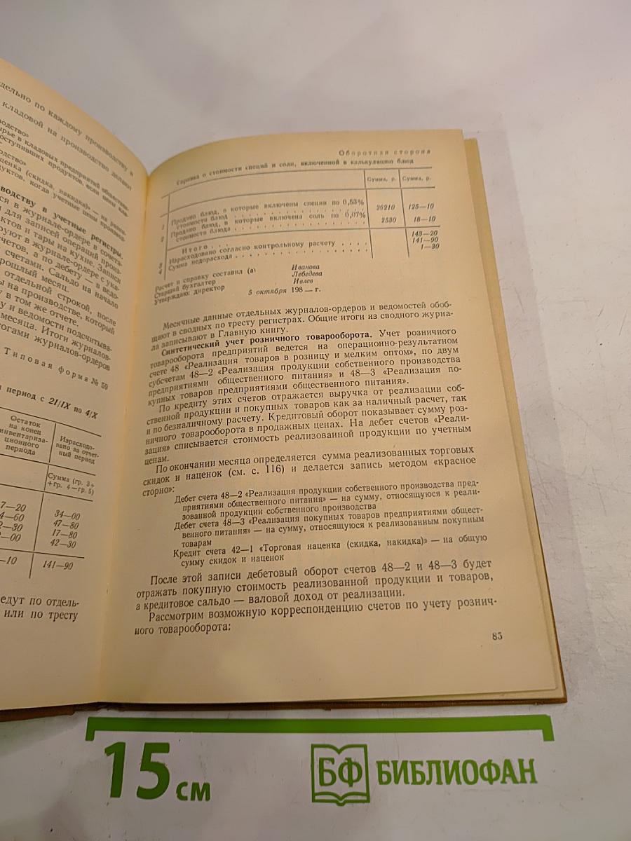Бухгалтерский учет в общественном питании