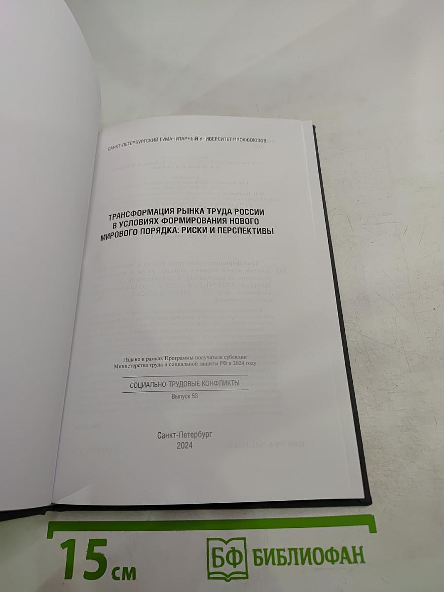 Трансформация рынка труда России в условиях формирования нового мирового порядка: риски и перспективы. Выпуск 53