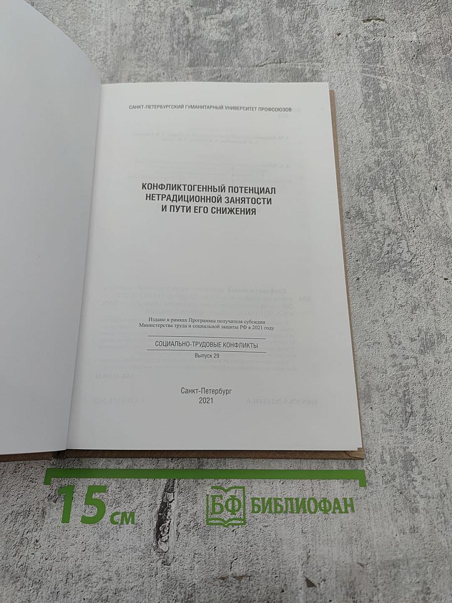 Конфликтогенный потенциал нетрадиционной занятости и пути его снижения