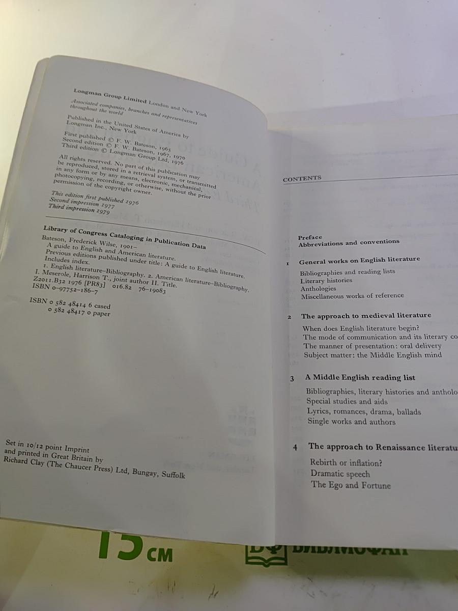 A Guide to English & American Literature. Third Edition.