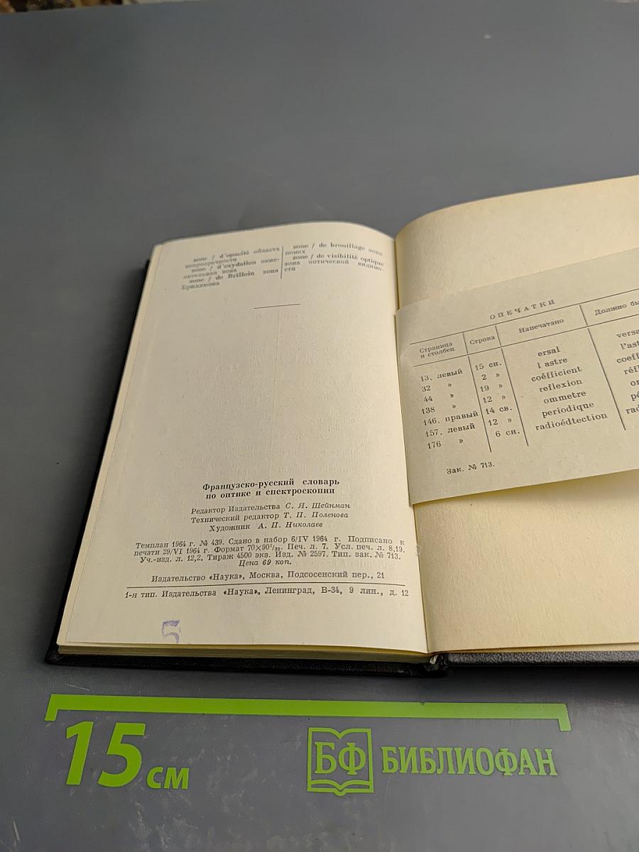 Французско-русский словарь по оптике и спектроскопии