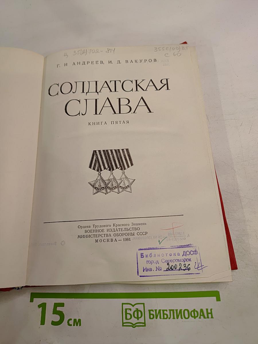 Солдатская Слава. Книга Пятая