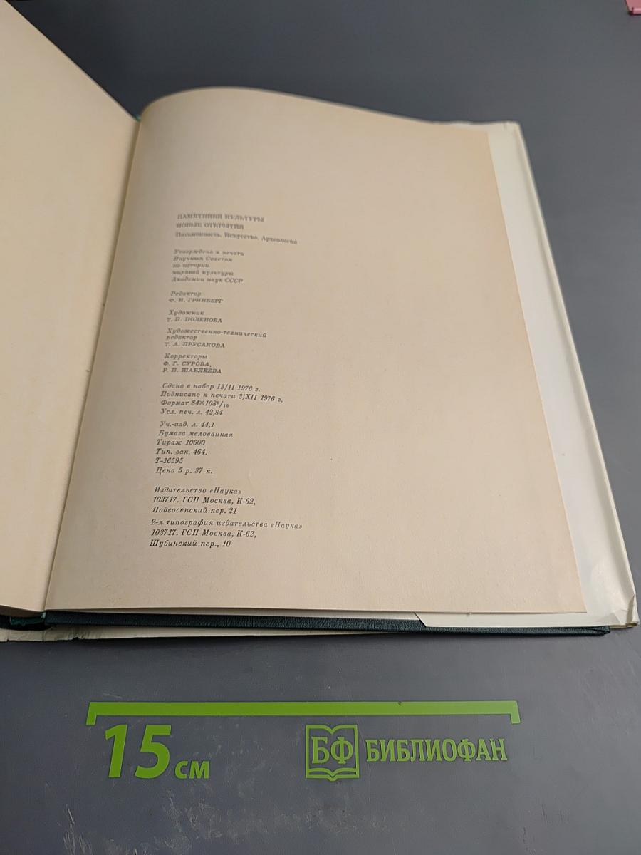 Памятники культуры. Новые открытия. Ежегодник 1976