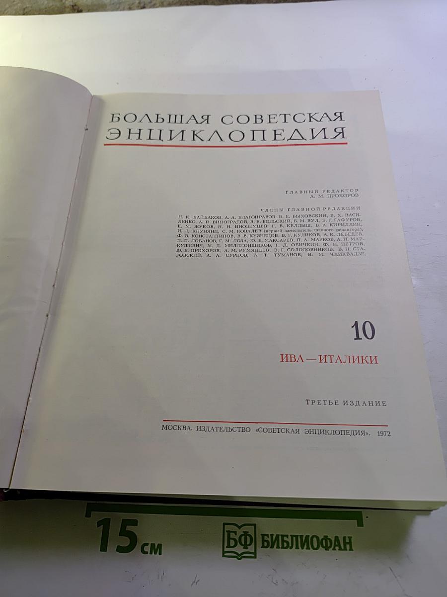 Большая Советская Энциклопедия. Том 10: Ива - Италики