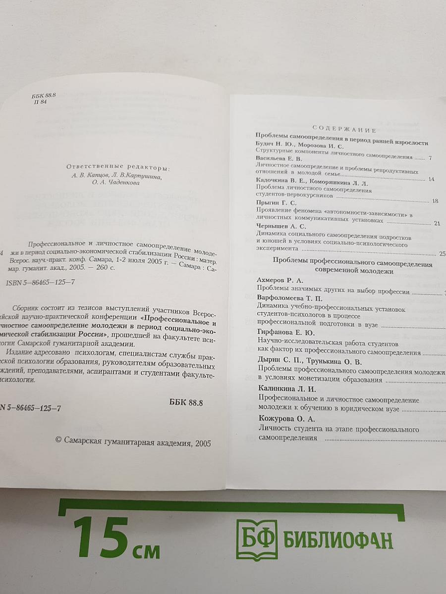 Профессиональное и личностное самоопределение молодежи в период социально-экономической стабилизации россии
