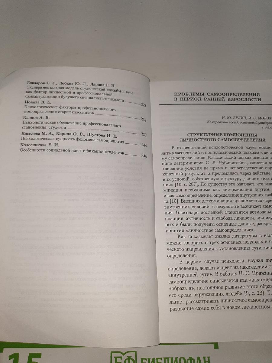 Профессиональное и личностное самоопределение молодежи в период социально-экономической стабилизации россии