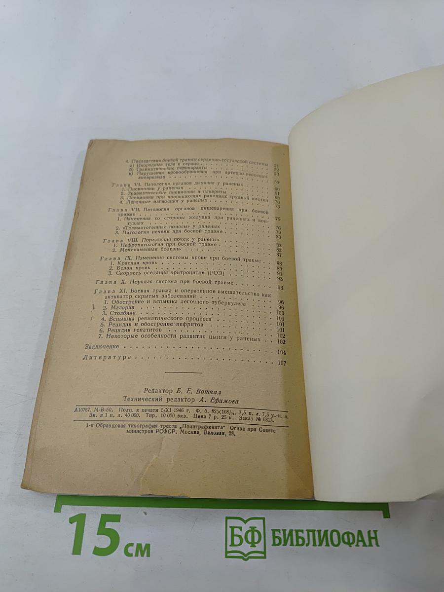 Внутренняя патология боевой травмы