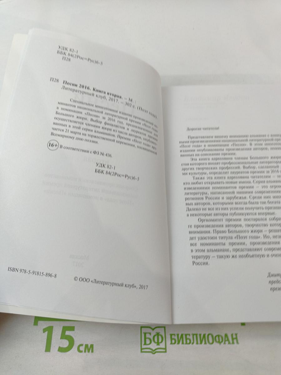 Песни 2016. Книга вторая