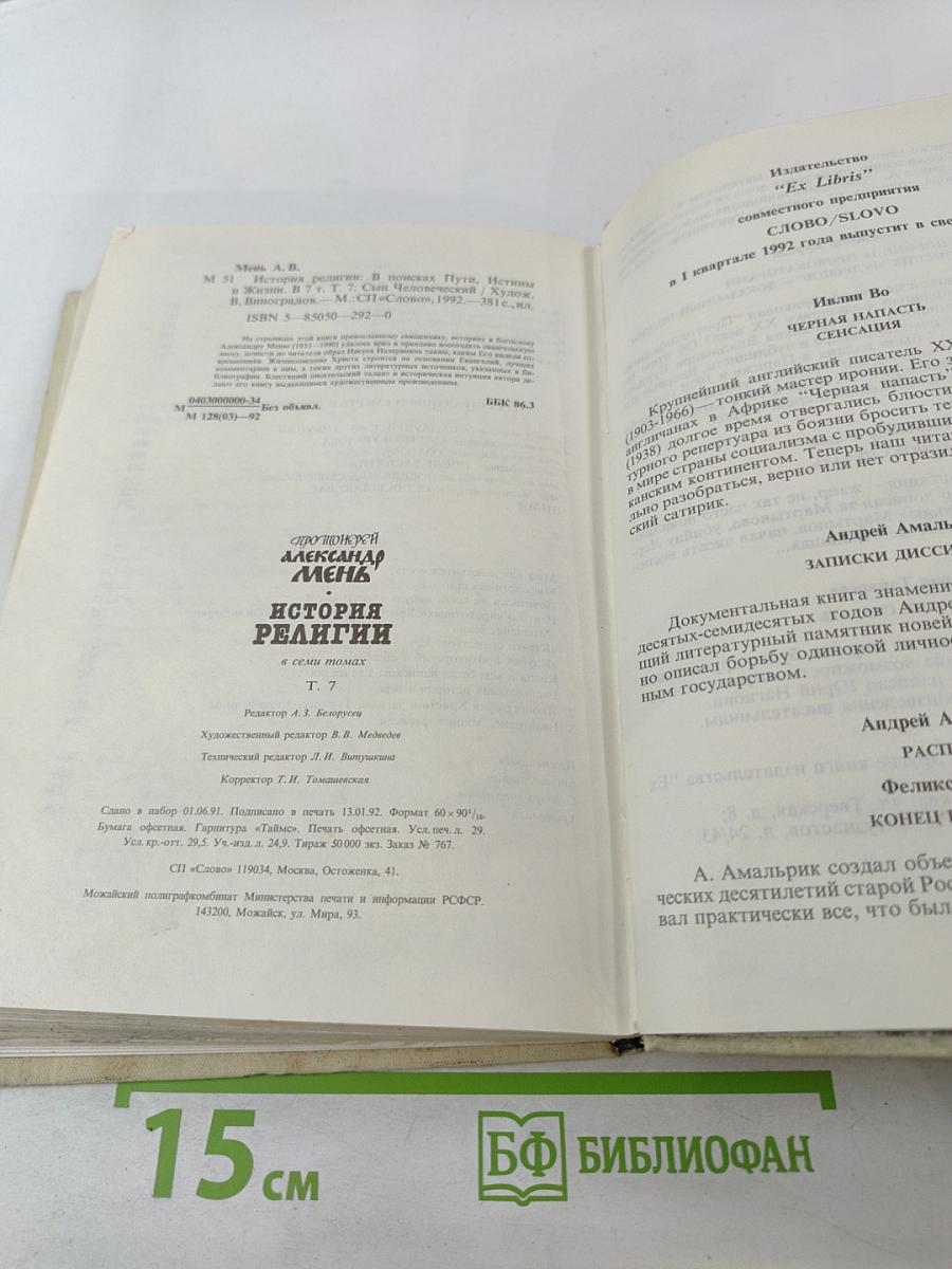 История религии в поисках пути, истины и жизни Том VII Сын Человеческий