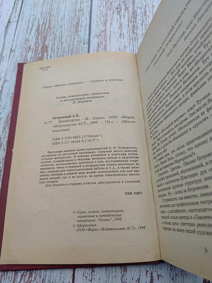 Драматургия. Критика и комментарии. Темы и развернутые планы сочинений. Материалы для подготовки к уроку