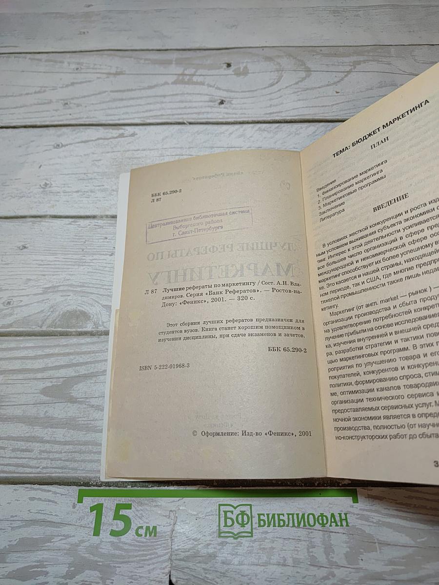 Лучшие рефераты по маркетингу