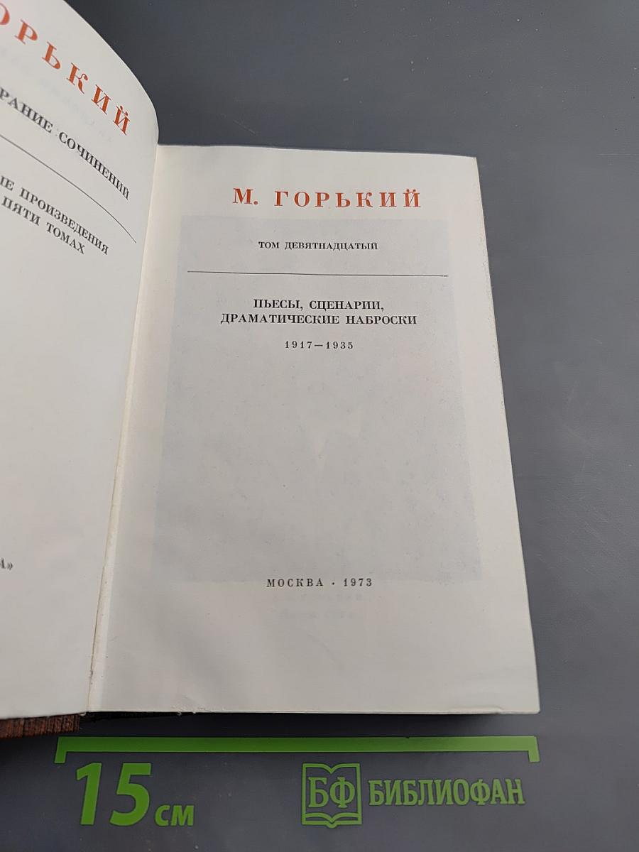 Собрание сочинений. Том девятнадцатый. Пьесы, сценарии, драматические наброски 1917-1935