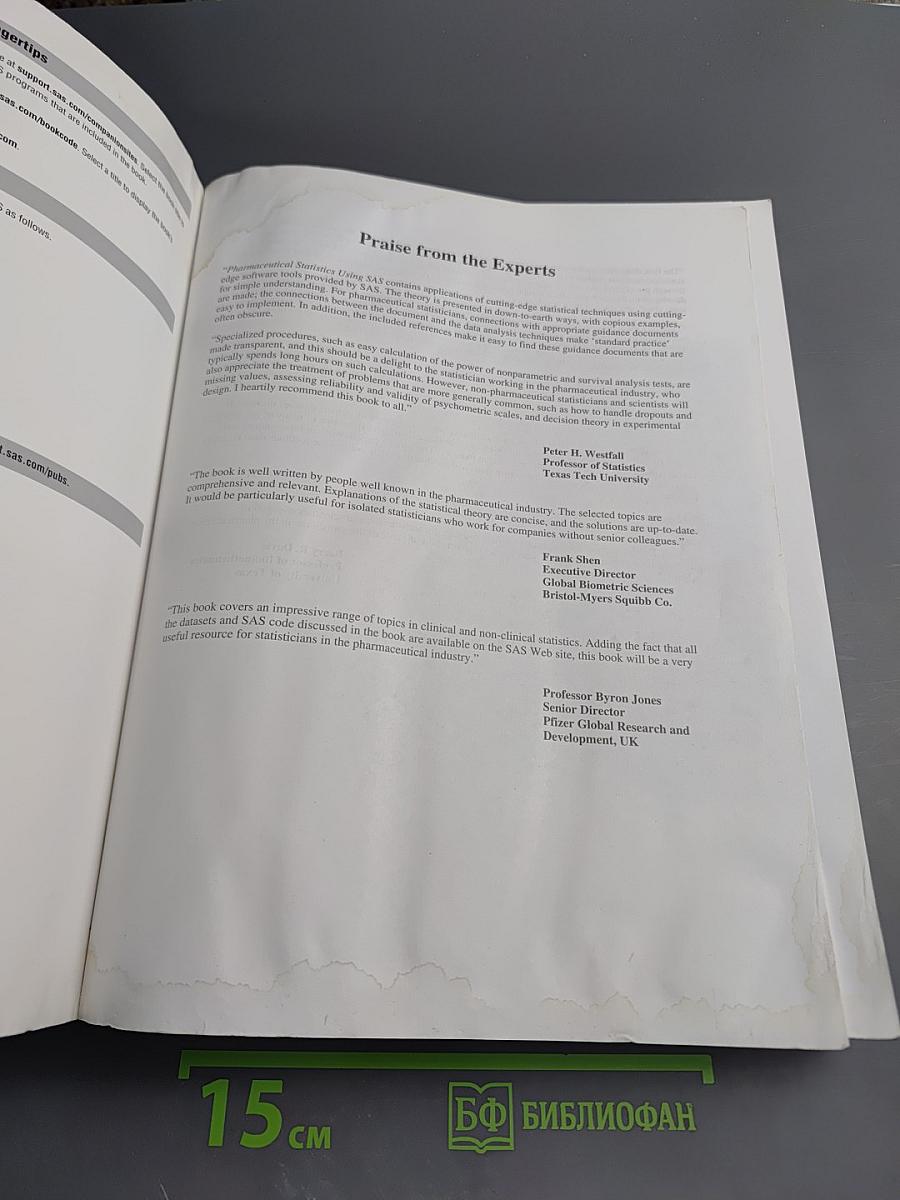 Pharmaceutical Statistics Using SAS: A Practical Guide