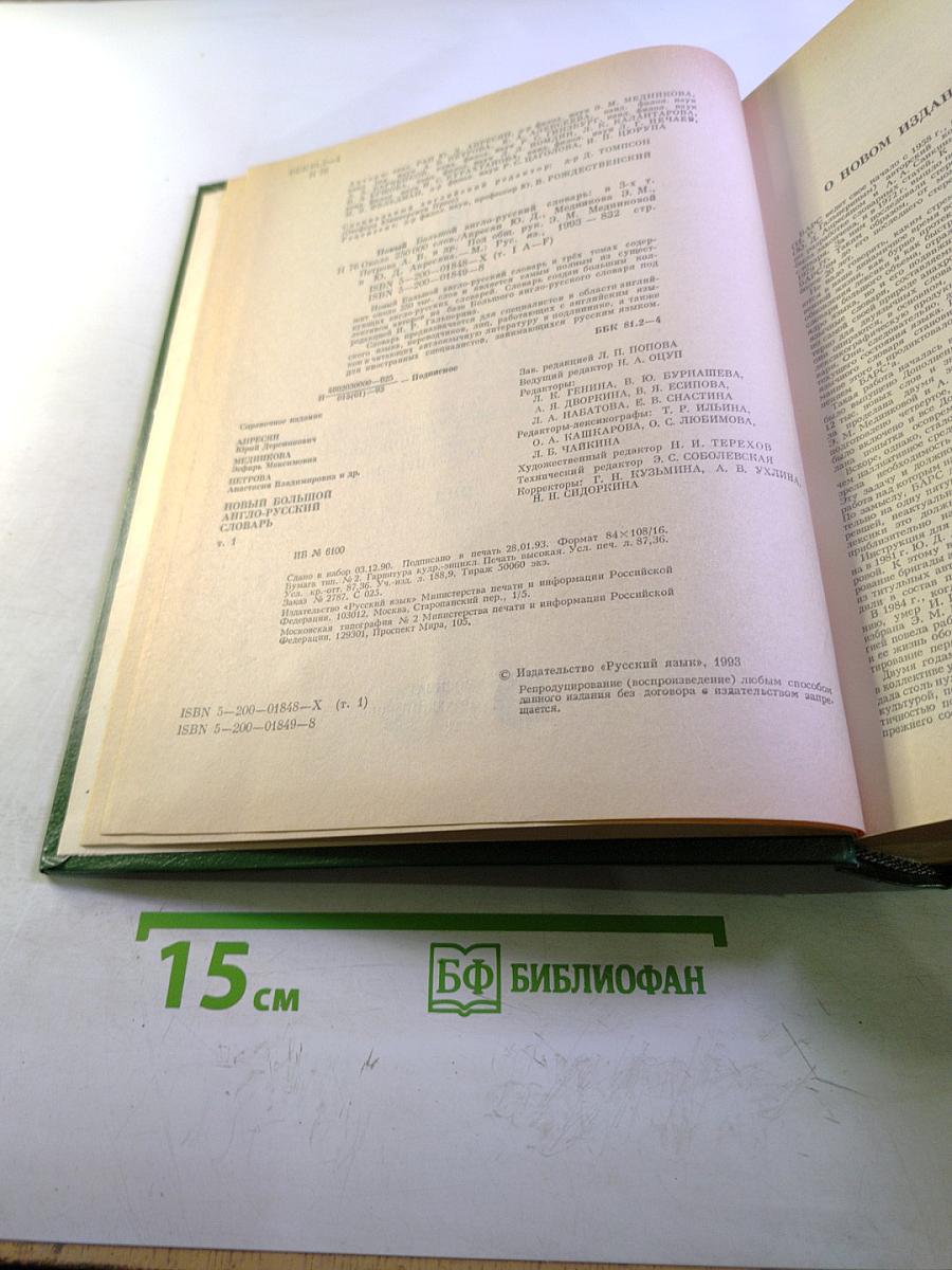 Новый большой англо-русский словарь. Том 1. A-F
