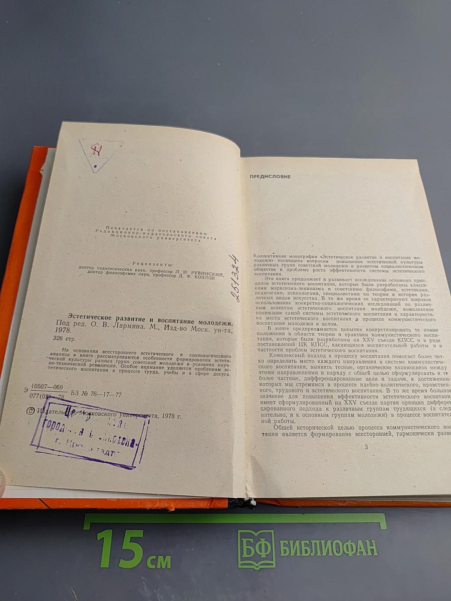 Эстетическое развитие и воспитание молодежи