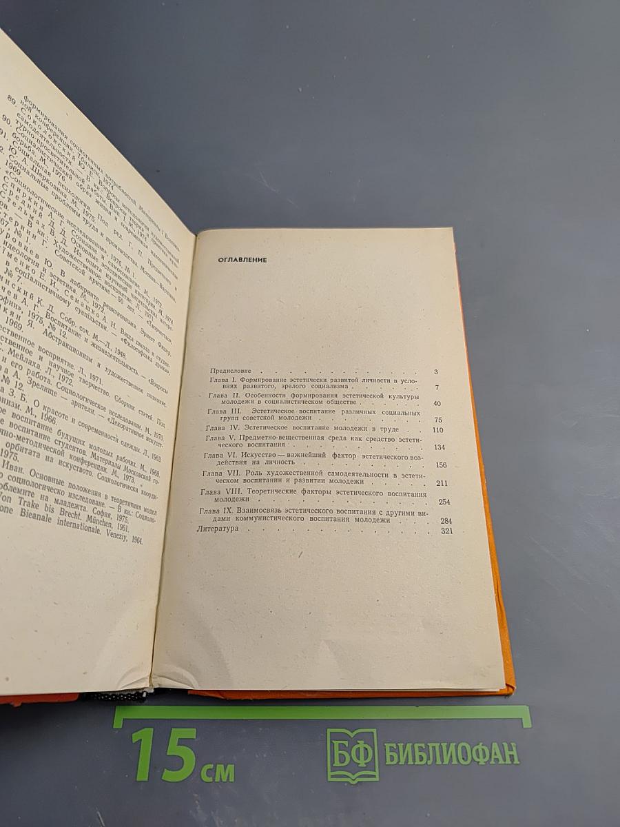 Эстетическое развитие и воспитание молодежи