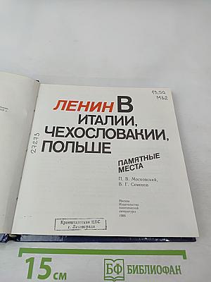 Ленин в Италии, Чехословакии, Польше. Памятные места
