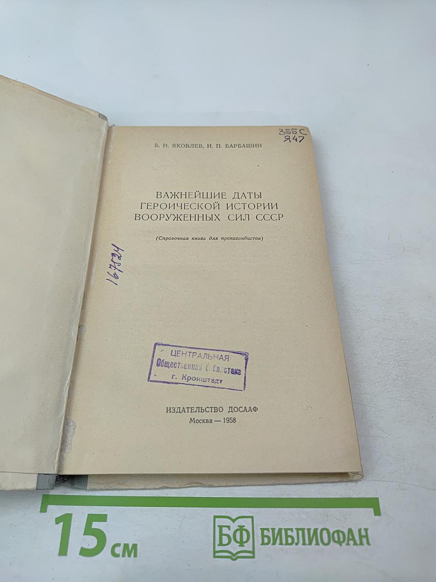 Важнейшие даты героической истории Вооруженных Сил СССР