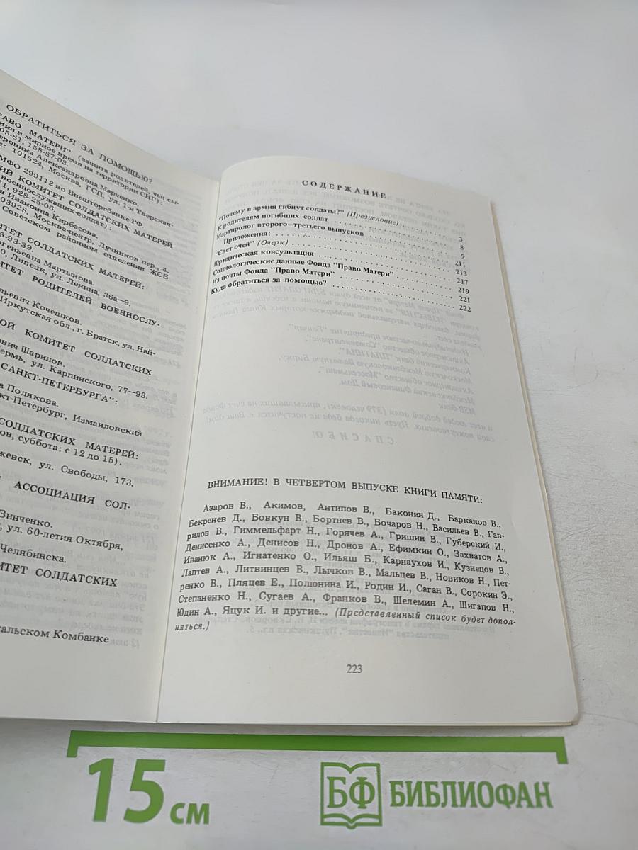 Книга памяти: Сто из 15 тысяч. Выпуск второй-третий (сдвоенный). Книга памяти погибших в армии в мирное время