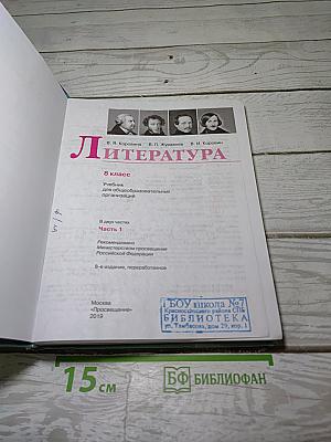 Литература. 8 класс. Часть 1