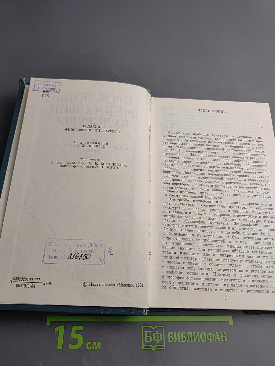 Проблемы философии культуры