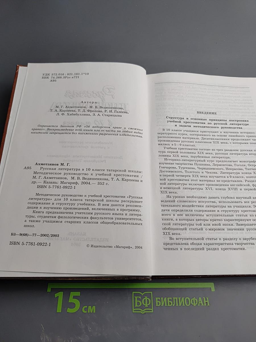 Русская литература в 10 классе татарской школы