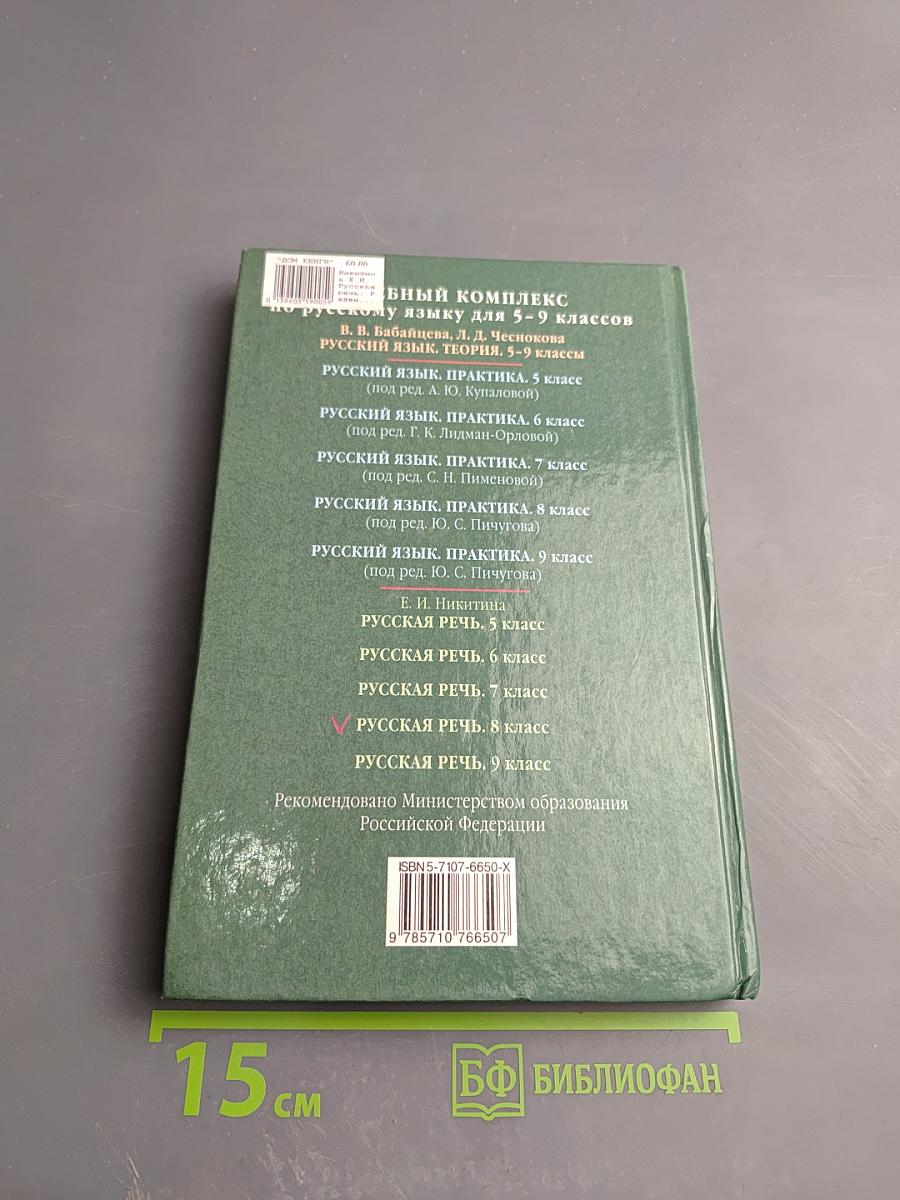 Русская речь. Развитие речи. 8 класс