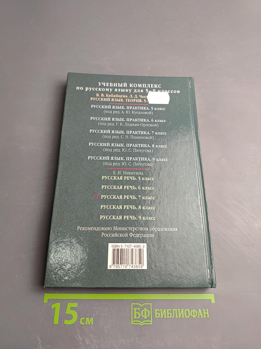 Русская речь. Развитие речи. 7 класс