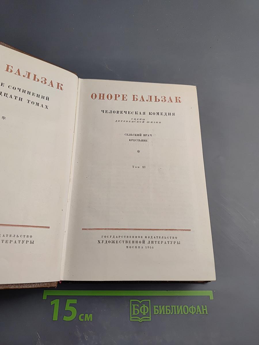 Человеческая комедия. Сцены деревенской жизни. Сельский врач. Крестьяне. Том 12