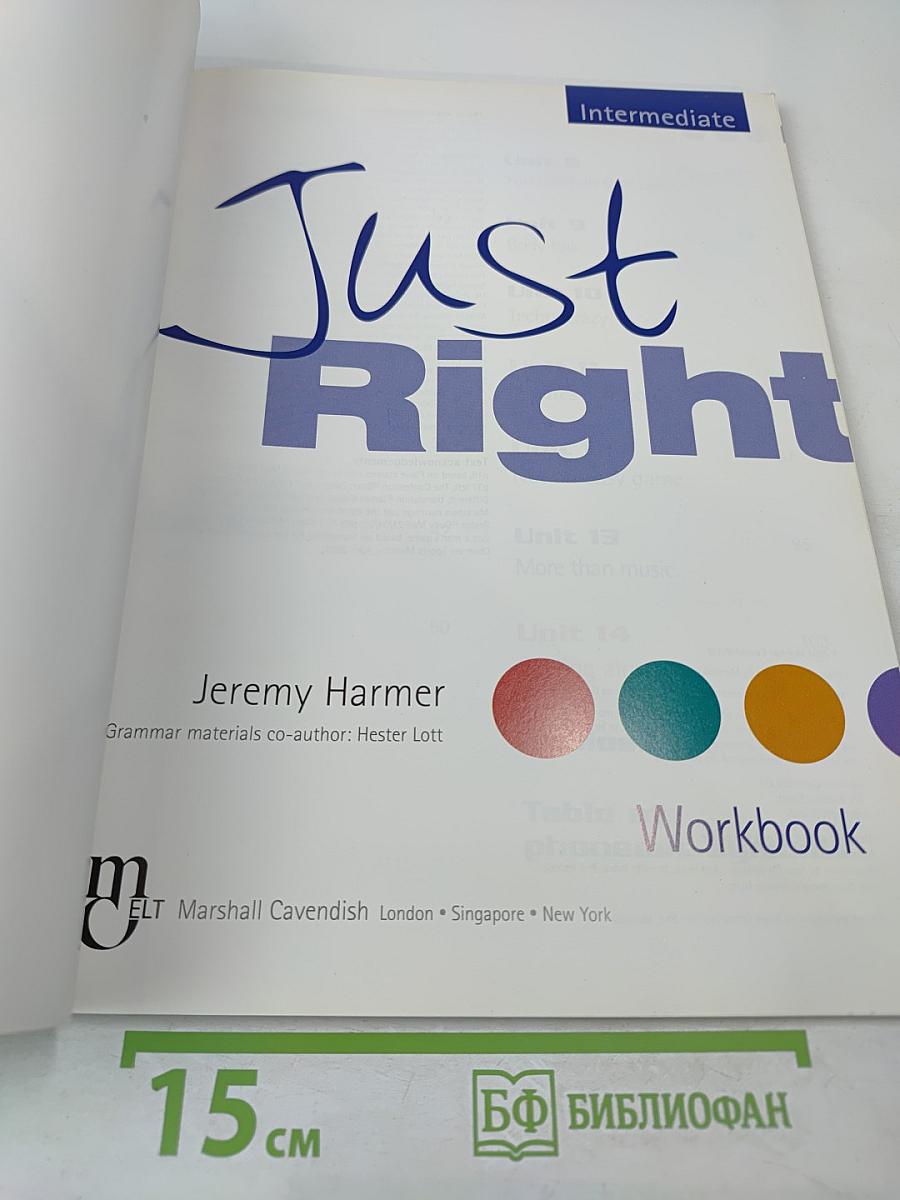 Just Right Intermediate Workbook with answer key