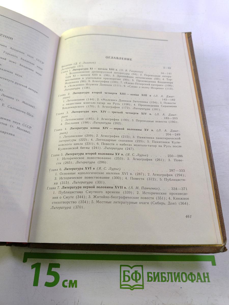 История русской литературы X-XVII веков