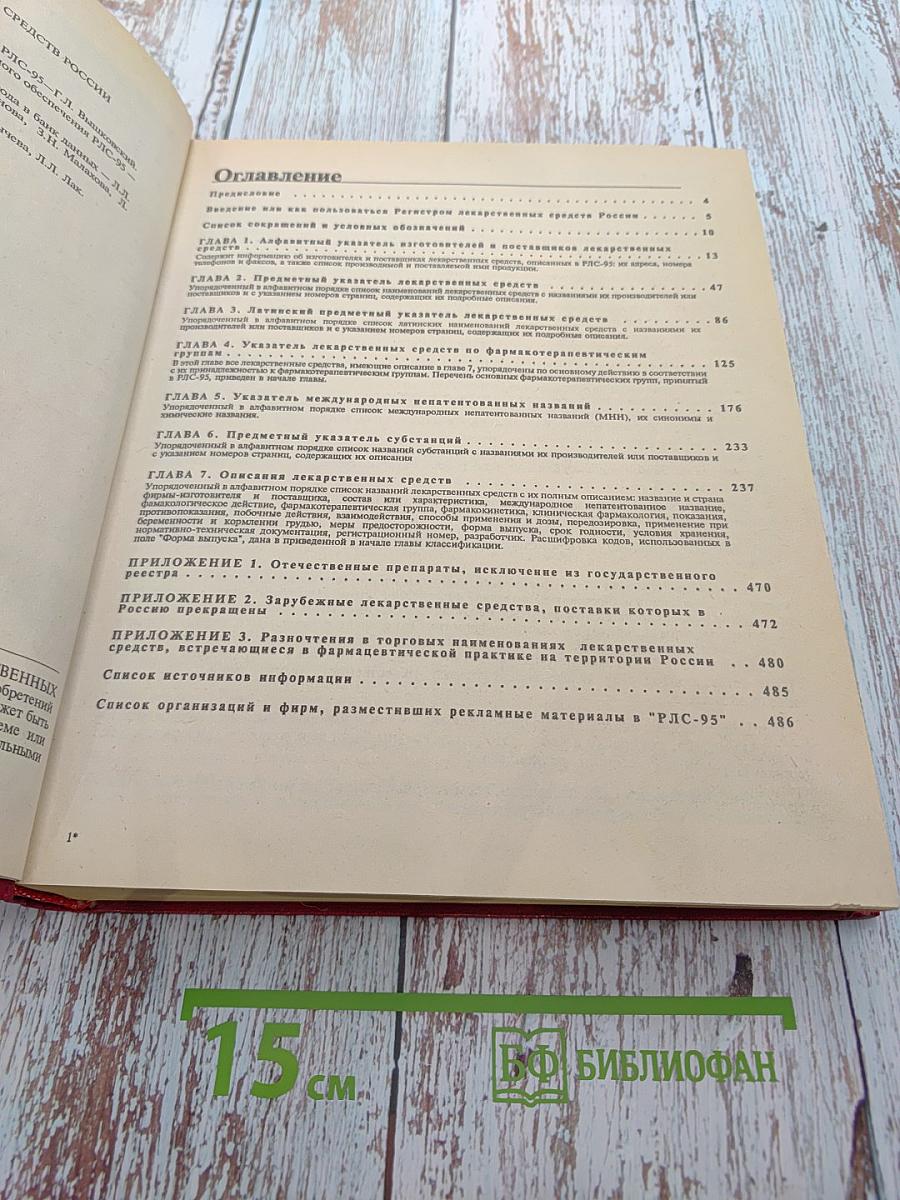 Регистр лекарственных средств России. Дополнение. РЛС 1995