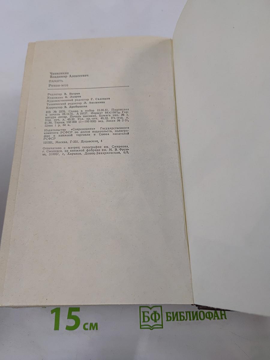 Память. Роман-эссе