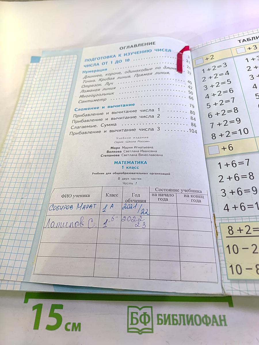 Математика 1 класс, Часть 1