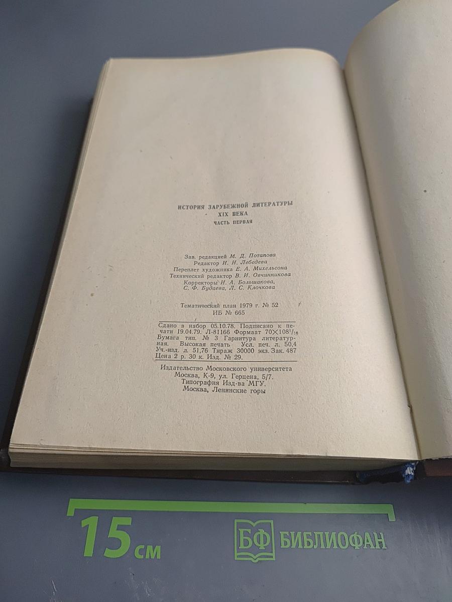 История зарубежной литературы XIX века. Часть первая