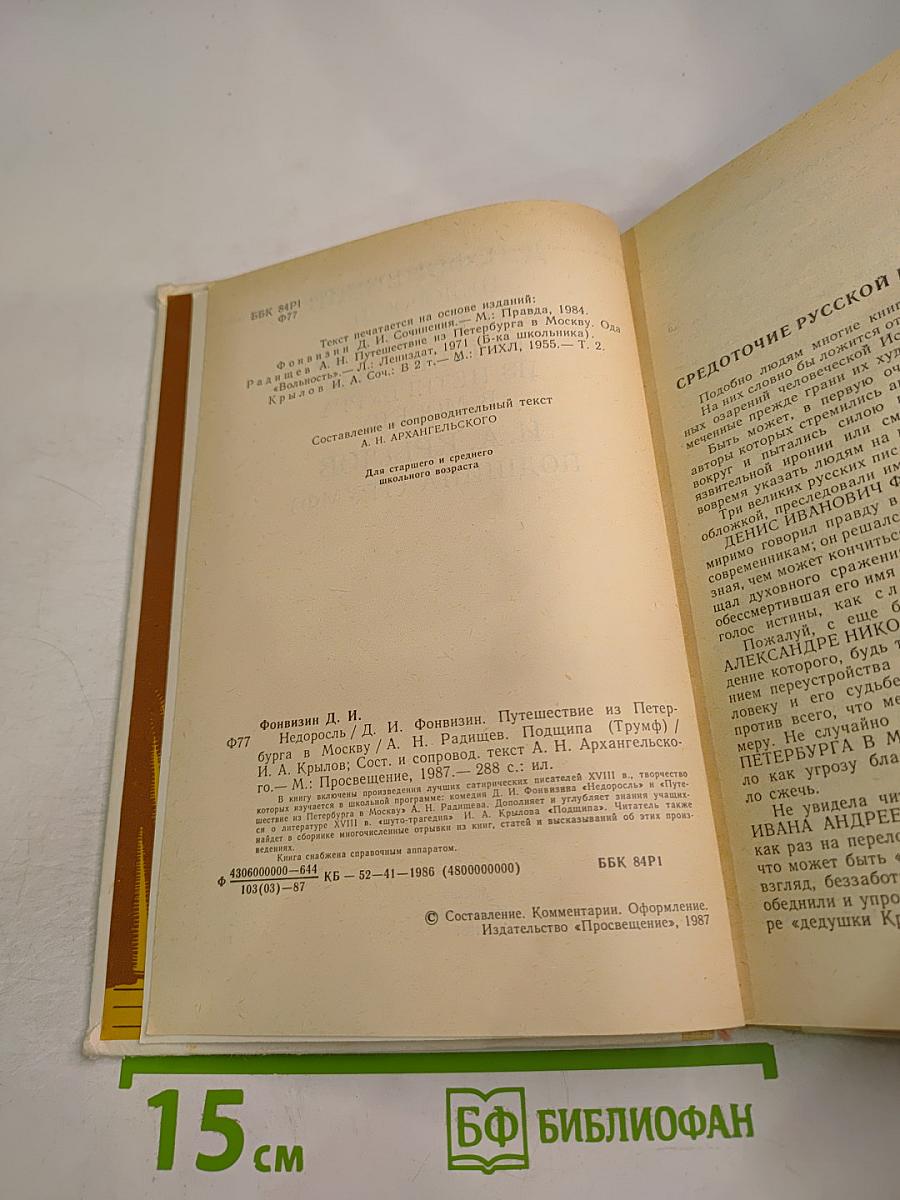 Недоросль. Путешествие из Петербурга в Москву. Подщипа