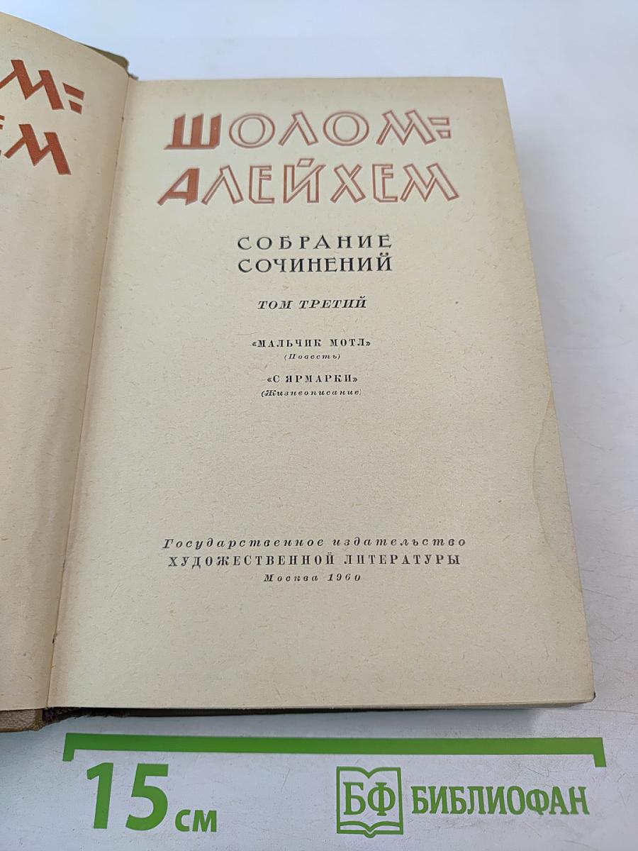 Собрание сочинений. Том третий: Мальчик Мотл. С ярмарки