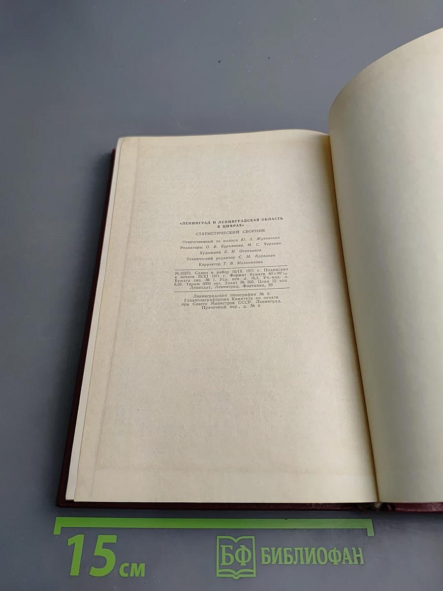 Ленинград и Ленинградская область в цифрах. Статистический сборник