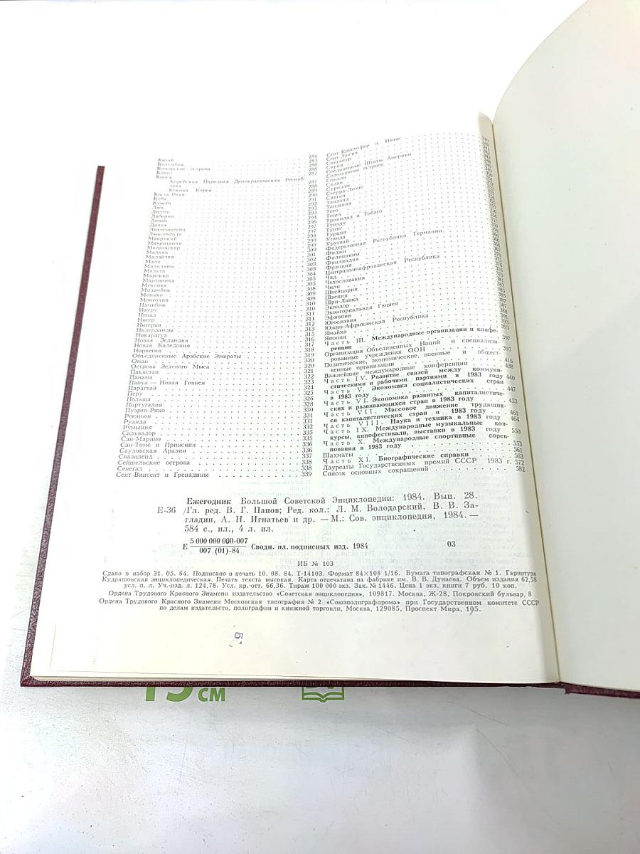 Ежегодник Большой Советской Энциклопедии 1984. Выпуск двадцать восьмой.