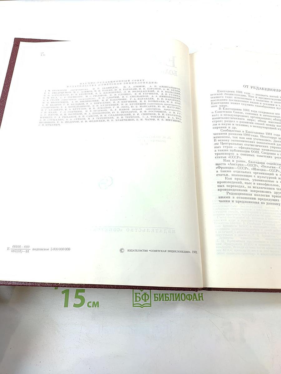 Ежегодник Большой Советской Энциклопедии 1981, Выпуск двадцать пятый