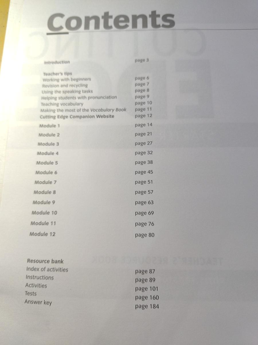 Cutting Edge Starter Teacher's Resource Book