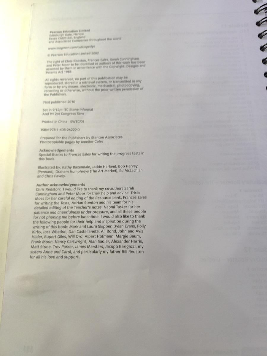 Cutting Edge Starter Teacher's Resource Book