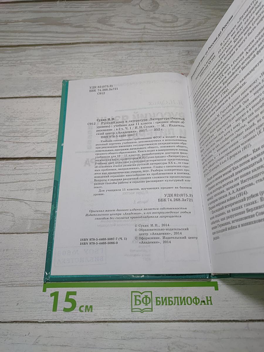 Русский язык и литература. Литература. Учебник для 11 класса. Часть 1