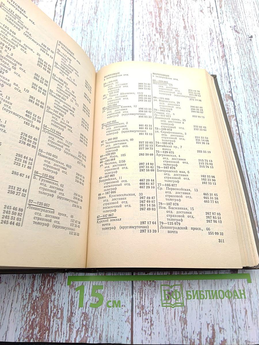 Краткий телефонный справочник. Московская городская телефонная сеть. 1983