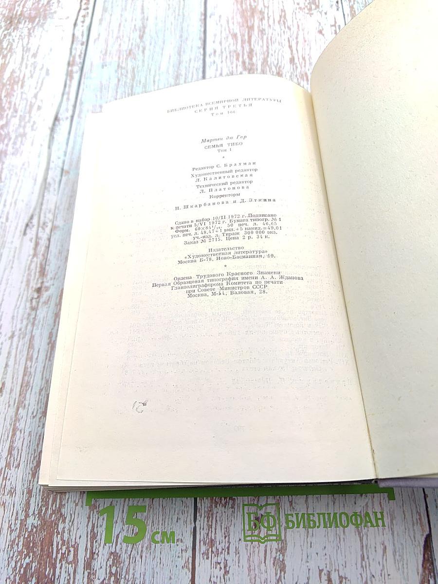 Семья Тибо. Том I