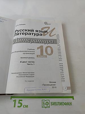 Русский язык и литература. Литература. 10 класс. Базовый уровень. Часть 1